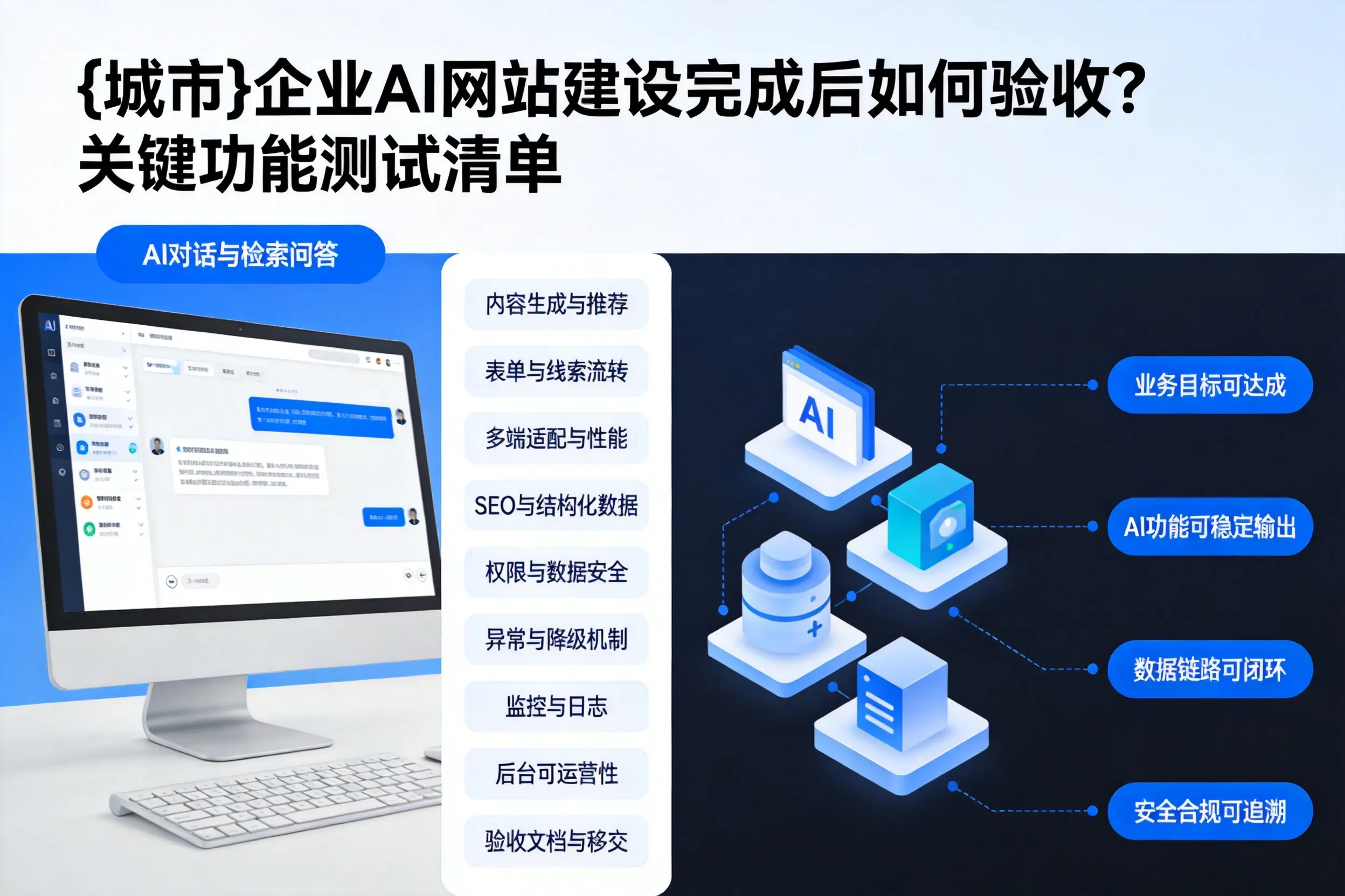 保山企业AI网站建设完成后如何验收？关键功能测试清单