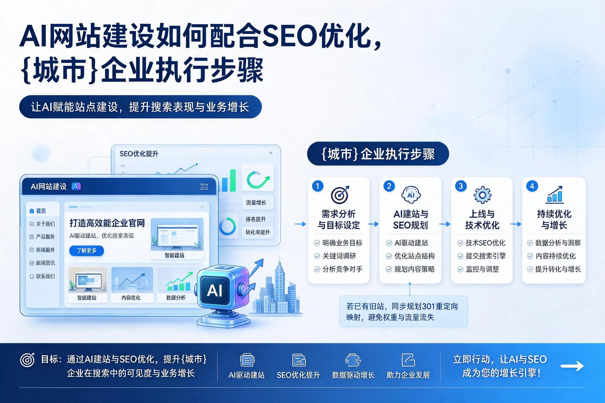 AI网站建设如何配合SEO优化，保山企业执行步骤