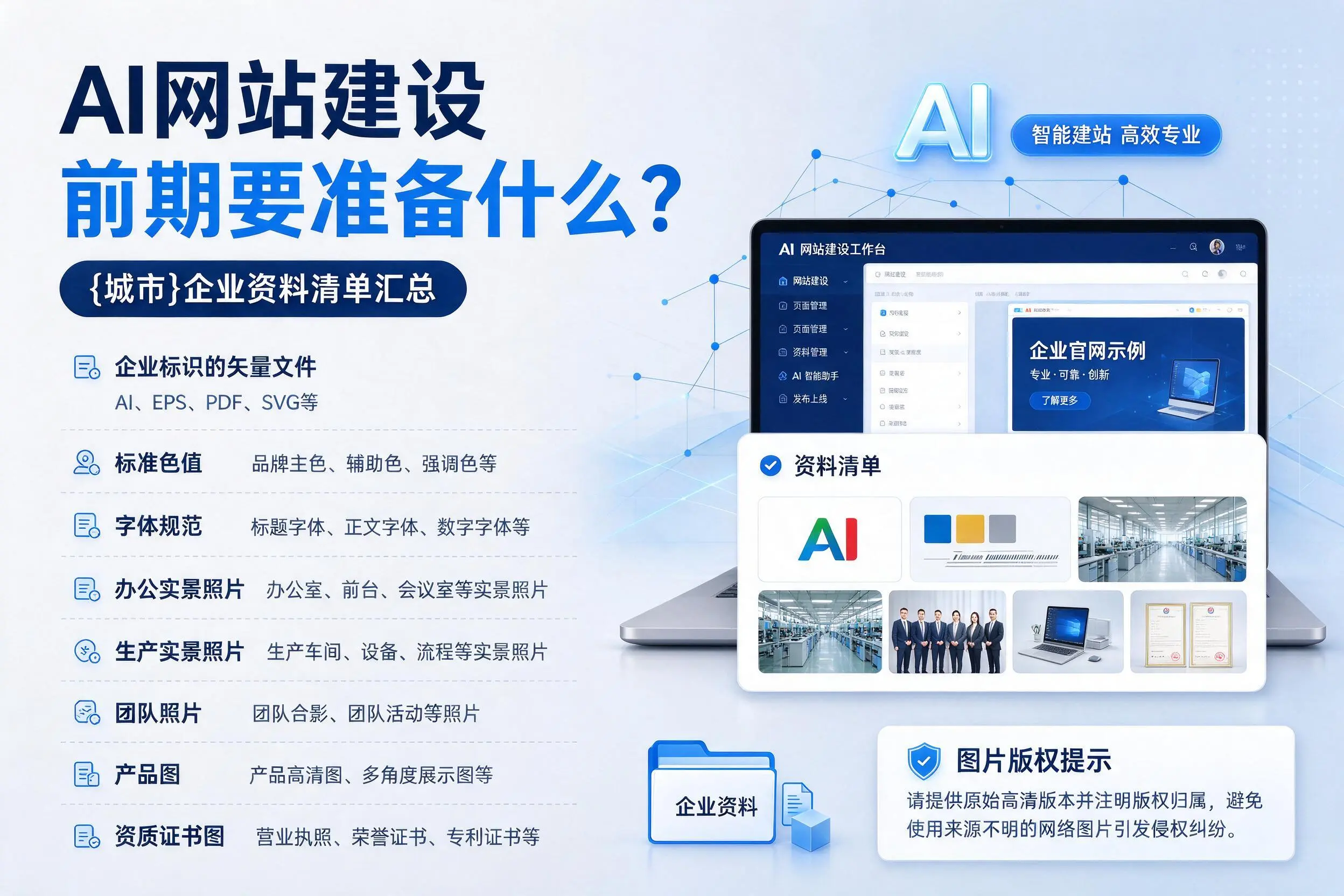 AI网站建设前期要准备什么?保山企业资料清单汇总