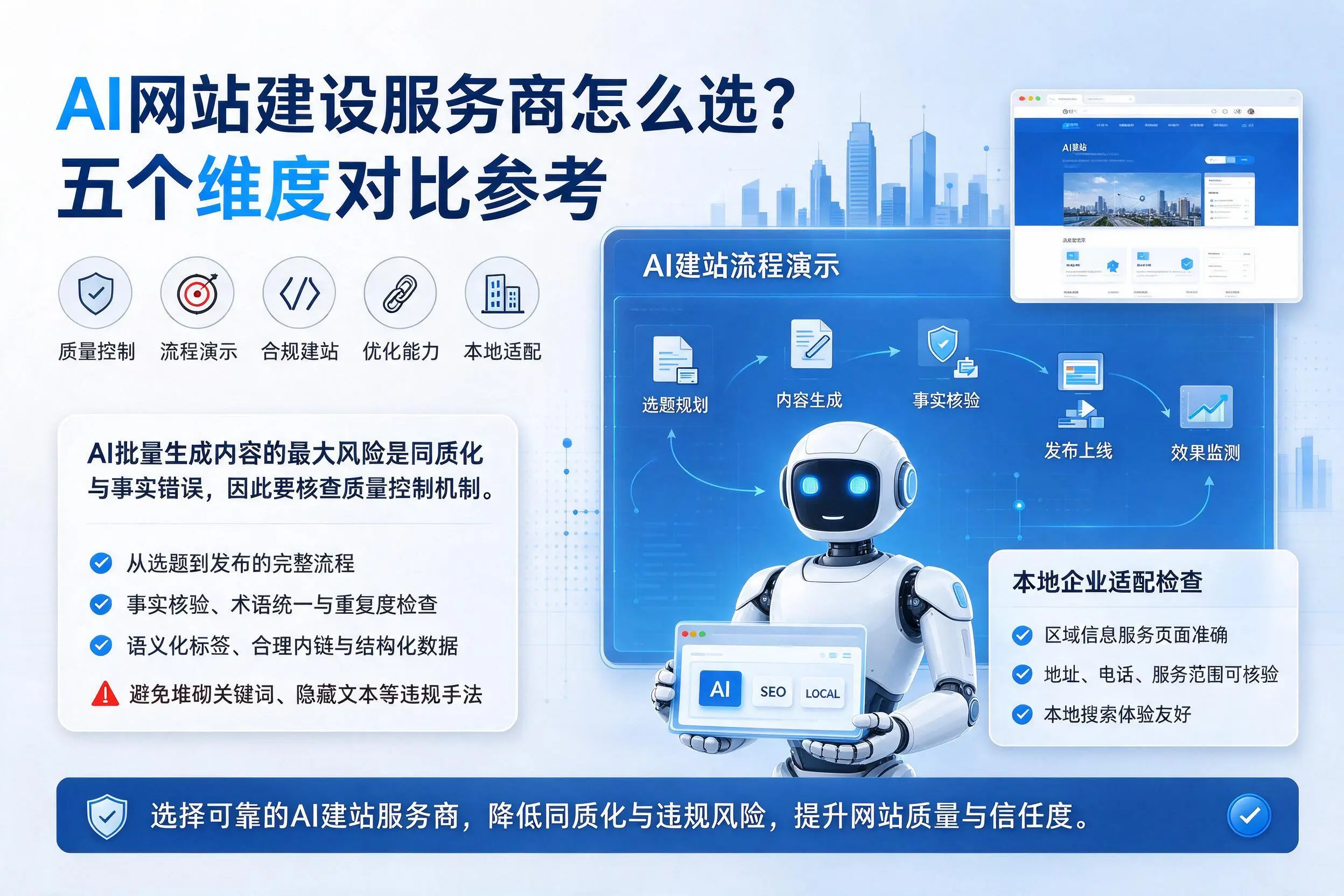 保山AI网站建设服务商怎么选？五个维度对比参考